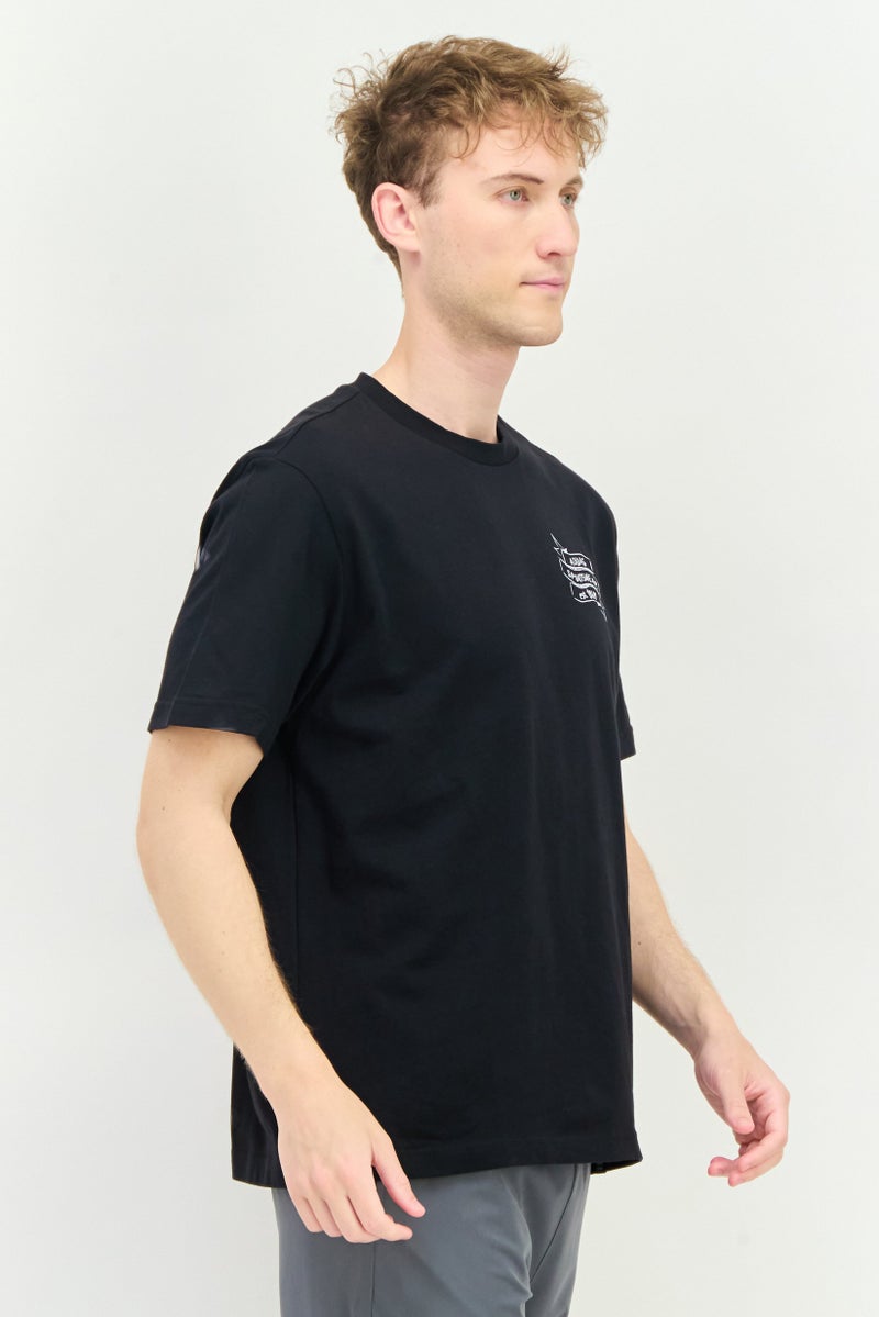 Adidas تي شيرتات رياضية للرجال بأكمام قصيرة مناسبة، خارجية، سوداء - Image 4